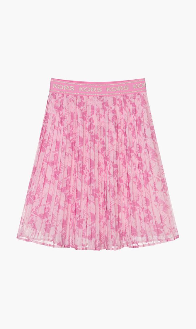 Pleated Floral Skirt
