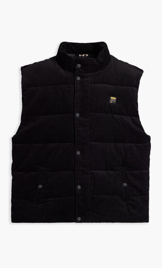 BRIO CORD PUFFA GILET WITH GEO PATTERN