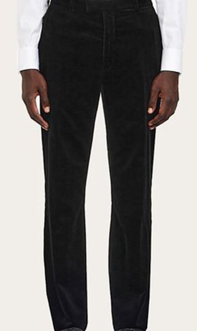 COTTON VELVET TROUSERS WITHOUT PLEATS