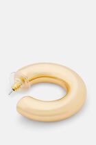 1.5X1.5 POLISHED GOLD C SHAPE TUBE HOOP POST EARRING