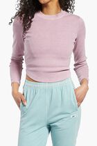 Dye Ribbed Long Sleeve Wrap Top
