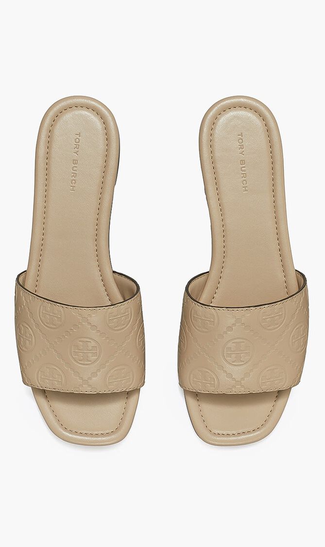 T MONOGRAM EMBOSSED SLIDE