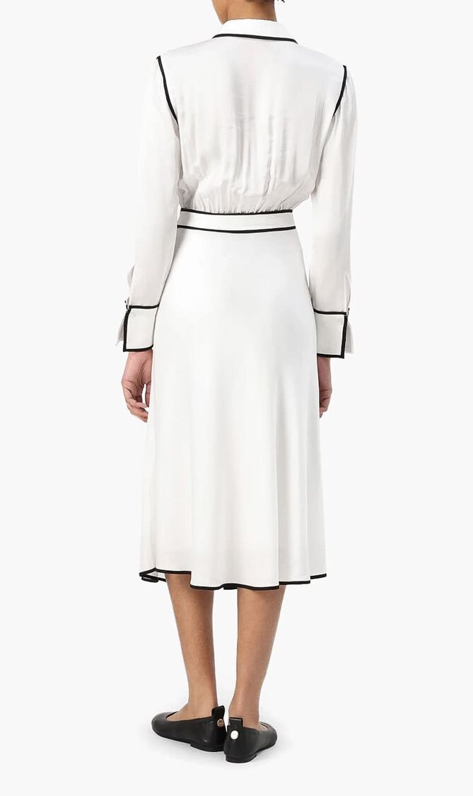 BW CONTRAST PIPING DRESS
