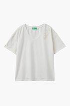 T-shirt with Floral Embroidery