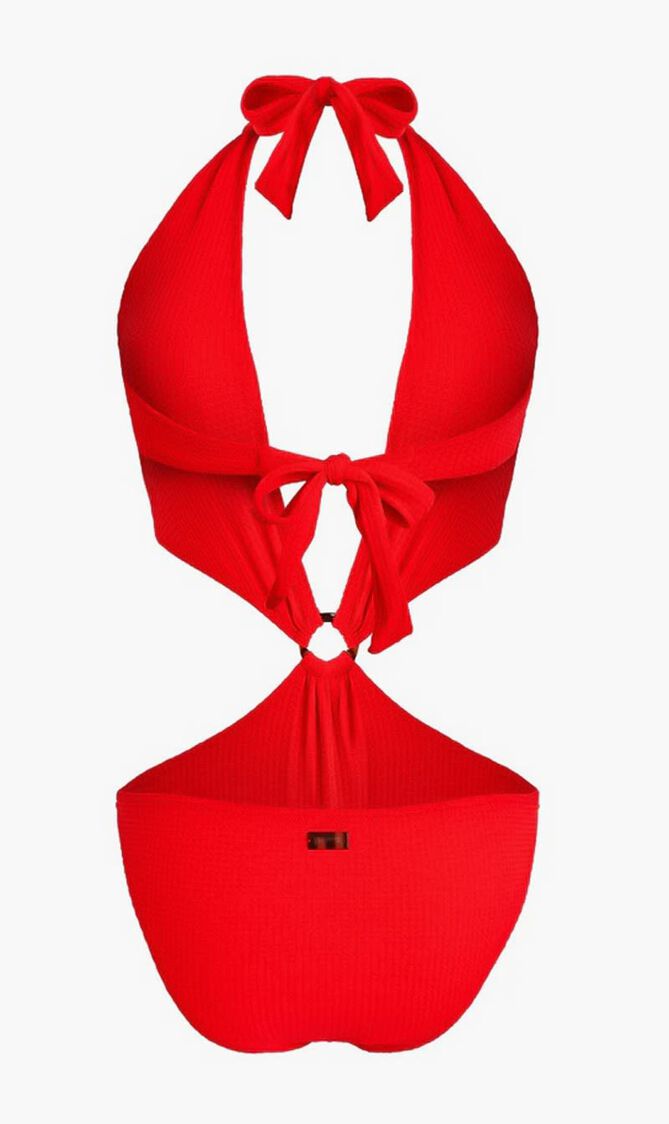 Jacquard Vichy Trikini One Piece Swimsuit