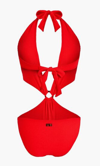 Jacquard Vichy Trikini One Piece Swimsuit