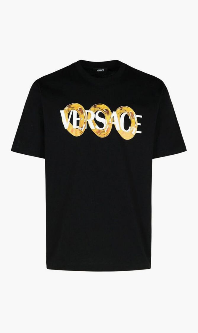 T-SHIRT COMPACT COTTON JERSEY FABRIC + MAXI CHAIN LOGO PRINT