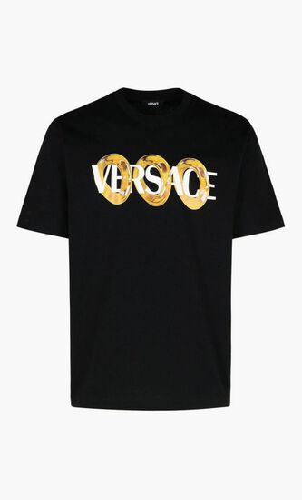 T-SHIRT COMPACT COTTON JERSEY FABRIC + MAXI CHAIN LOGO PRINT