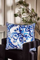 Blu Mediterraneo Fiore Piccolo Silk Twill Pillow
