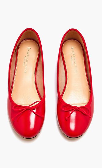 CHARLOTTE RED PATENT BALLET FLATS