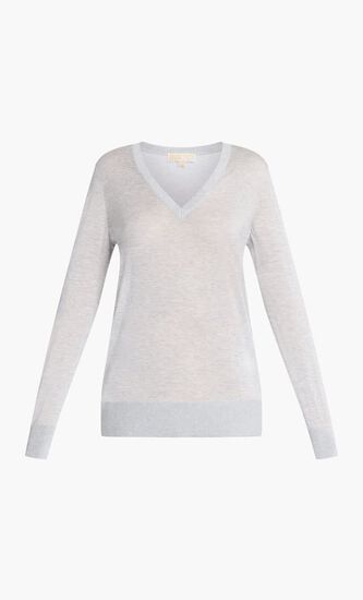 Silk Blend V Neck Sweater