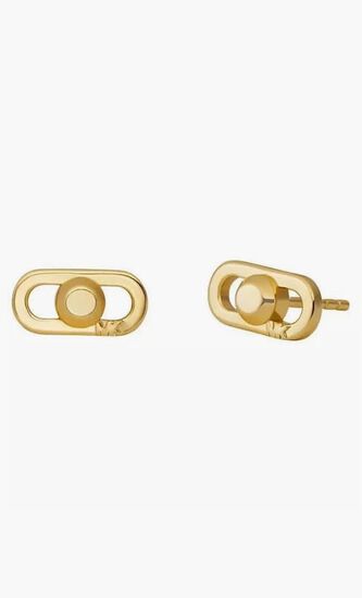 ASTOR LINK STUD EARRING GOLD STERLING