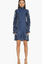 فستان قصير بتصميم مموج