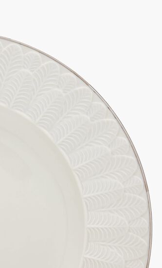 VLI PEACOCK DINNER PLATE 27 CM SHINY WHITE - PLATINUM