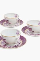 Tea Cup & Saucer Pink Set Of 4
