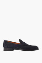 Alligator Effect Leather Loafers