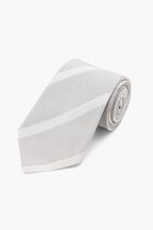 Striped Silk Linen Tie
