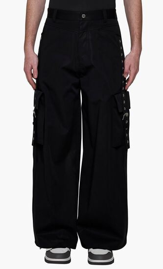 BUCKLES COT CARGO PANT BLACK NO COLOR