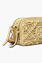 T Monogram Mini Miller Raffia Crossbody Bag