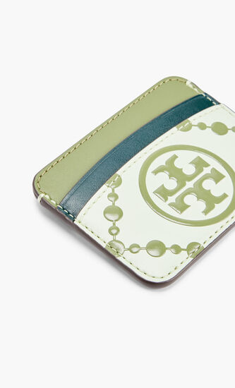 T MONOGRAM CONTRAST EMBOSSED CARD CASE