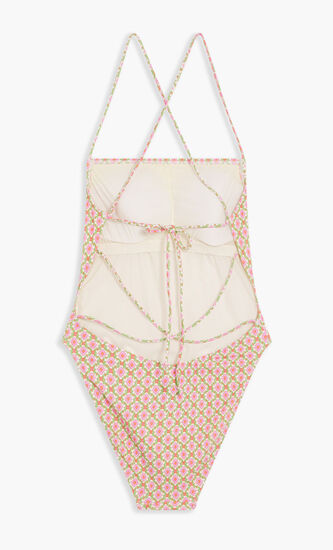 PRINTED TIE-BACK ONE-PIECE
