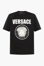 T SHIRT COMPACT COTTON JERSEY FABRIC MEDUSA ROCK PRINT