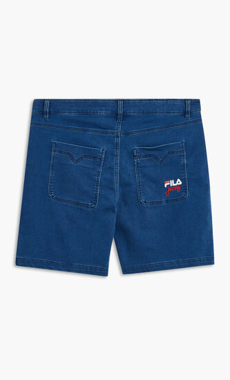 KNITTED DENIM SHORT