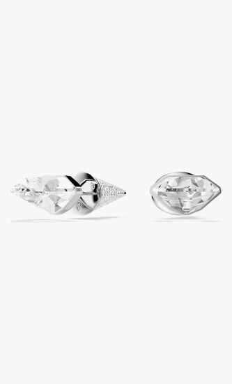 Lucent Pierced  Stud Spyke Rhodium Earrings