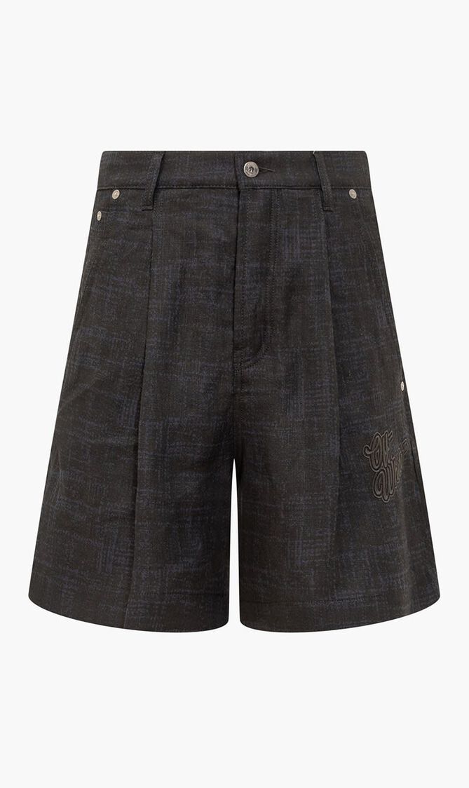 90SLOGO LINEN SHORTS SALONE BLACK
