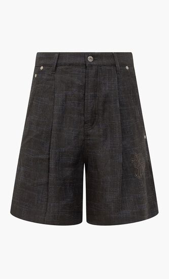 90SLOGO LINEN SHORTS SALONE BLACK