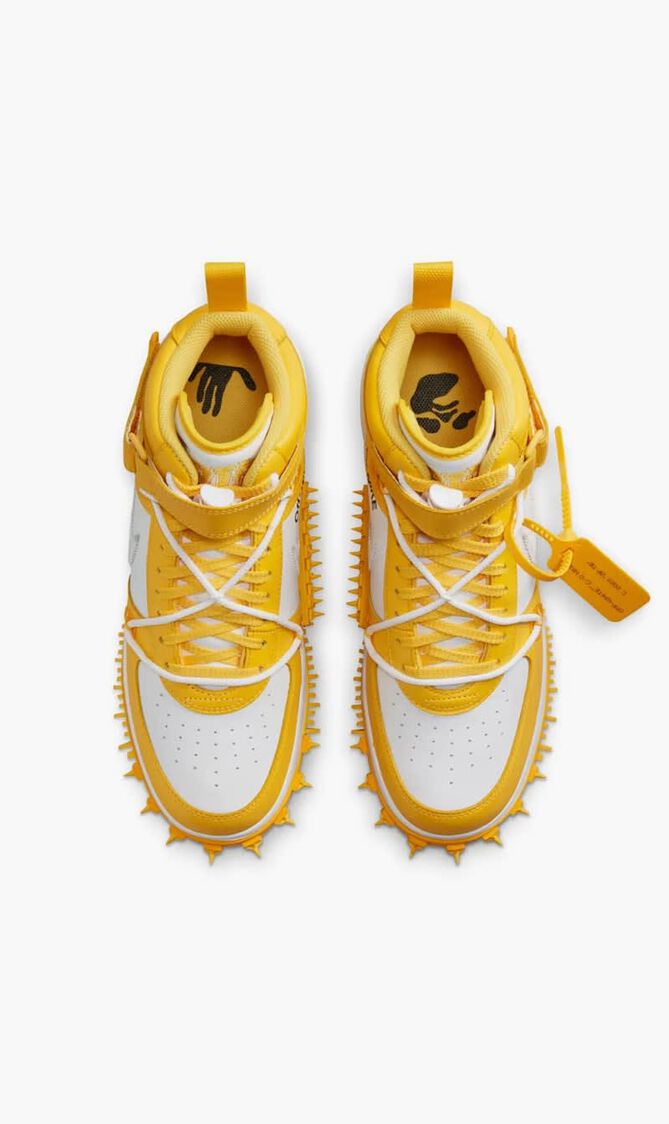 NIKE AF1 MID LTHR YELLOW - WHITE NIKE AF1 MID LTHR YELLOW - WHITE