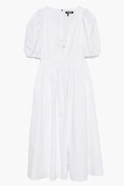 PUFF SLEEVE MIDI DRESS