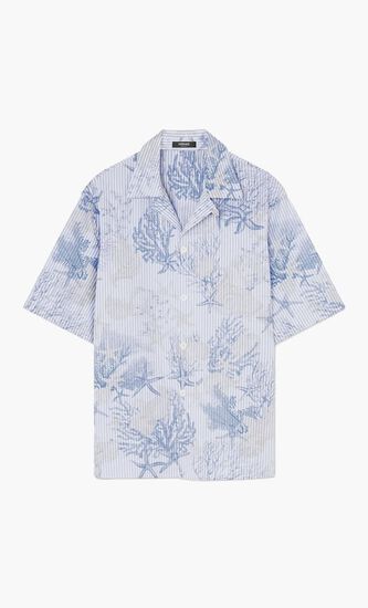 INFORMAL SHIRT STRIPED POPLIN WITH ALL OVER LA VACANZA PRINT