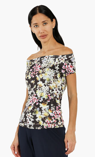 Lyroon Jasmine Print Off-Shoulder Top