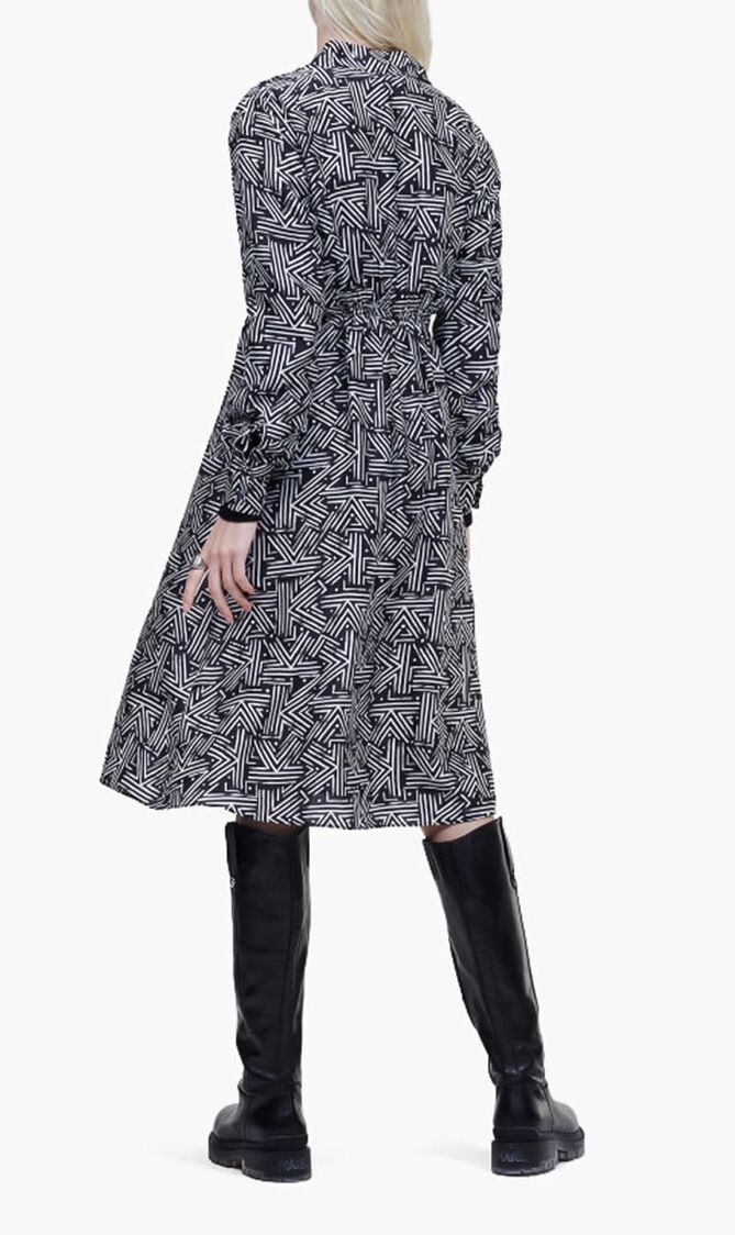 Printed Silk Shirt Dress