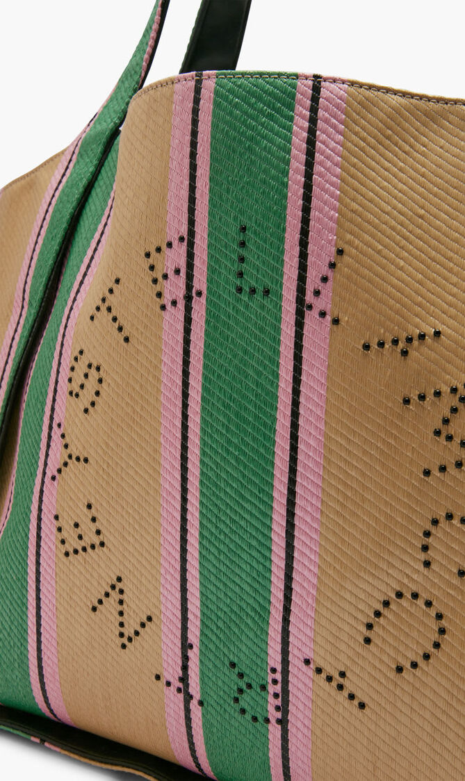 TOTE STRIPED RAFIA