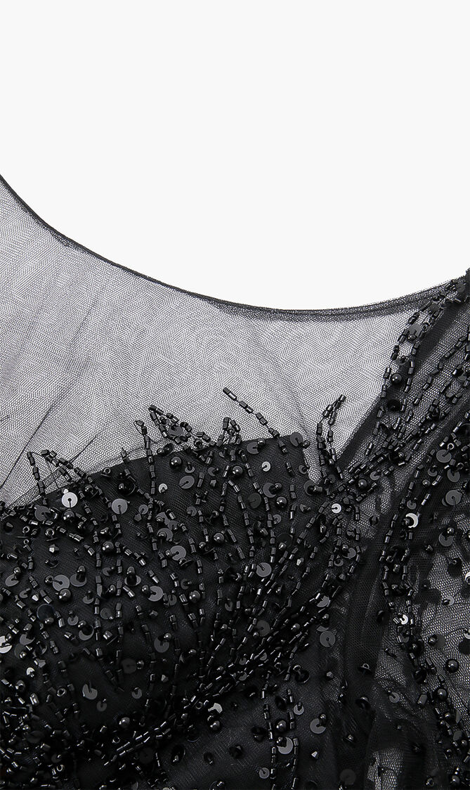 Long Sleeve Embellished Gown