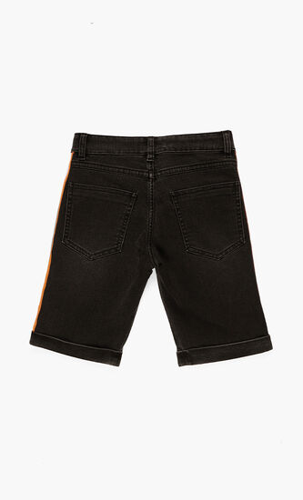 Side Band Logo Denim Shorts