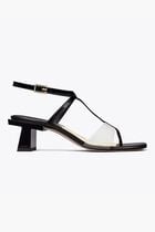 Strappy Lucite Heel Sandal
