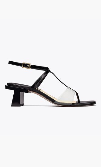 Strappy Lucite Heel Sandal