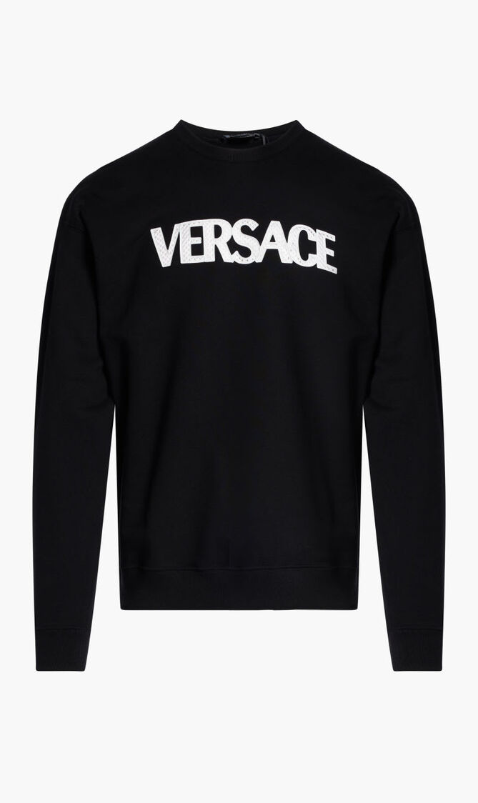 SWEATSHIRT FABRIC SWEATSHIRT + WRITING VERSACE IN MESH POLY WITH FRAMIS