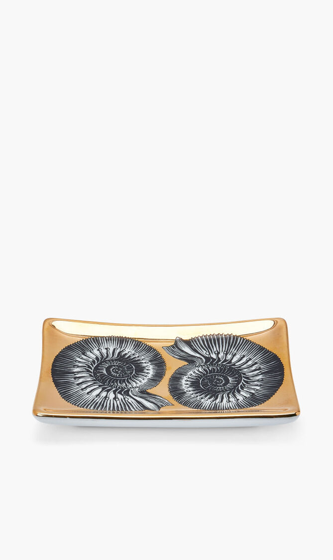 FST RECTANGULAR ASHTRAY CONCHIGLIE GOLD/BLACK/WHITE