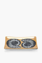 FST RECTANGULAR ASHTRAY CONCHIGLIE GOLD/BLACK/WHITE