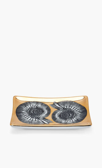FST RECTANGULAR ASHTRAY CONCHIGLIE GOLD/BLACK/WHITE