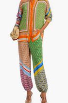 Cashew Mixed Scarf Print Joggers Cashew Mixed Scarf Print Joggers