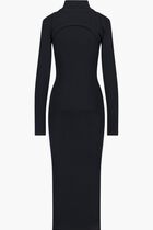 OFF STAMP RIB ROUND LONG DRES BLACK WHIT