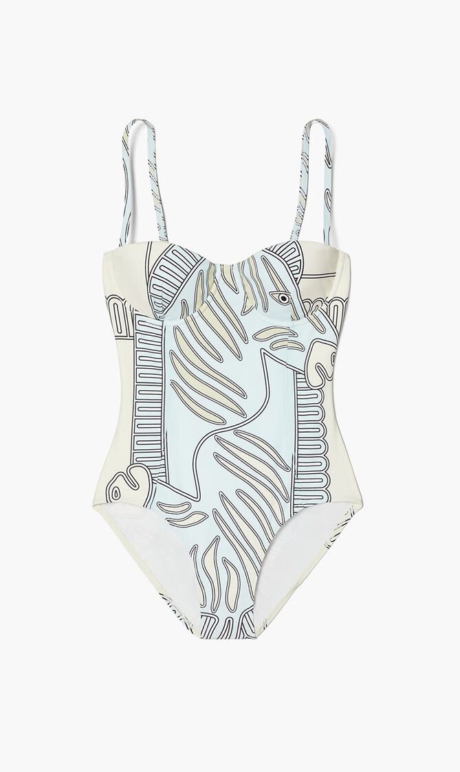 Printed Underwire Bikini One-Piece