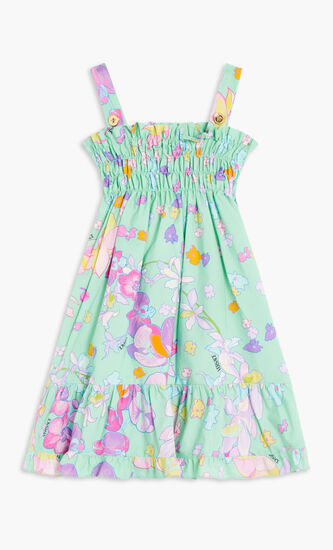 BG DRESS MIDI SL SHIRRED PPLN AO ORCHID