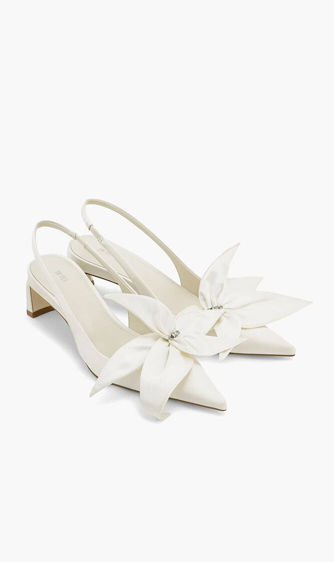 QUEENA FLORAL APPLIQUES SLINGBACK PUMPS