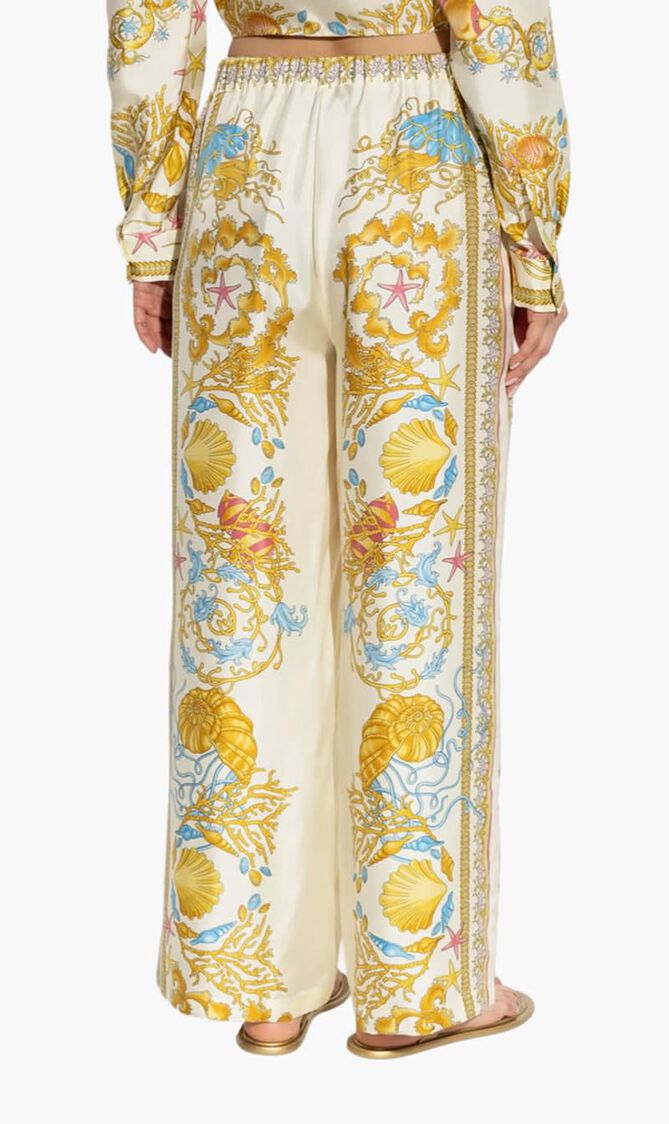 INFORMAL PANT UNDERWATER BAROCCO FOULARD ON SILK TWILL